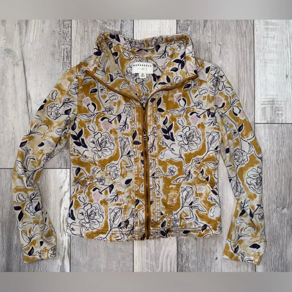 Anthropologie Marrakech Full Zip Floral Jacket size medium - Picture 4 of 9